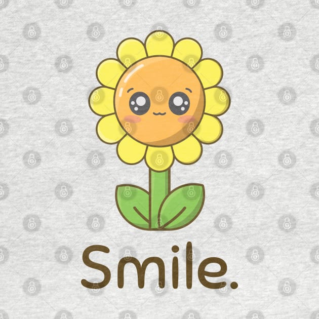 Smile Kawaii Sunflower by StimpyStuff